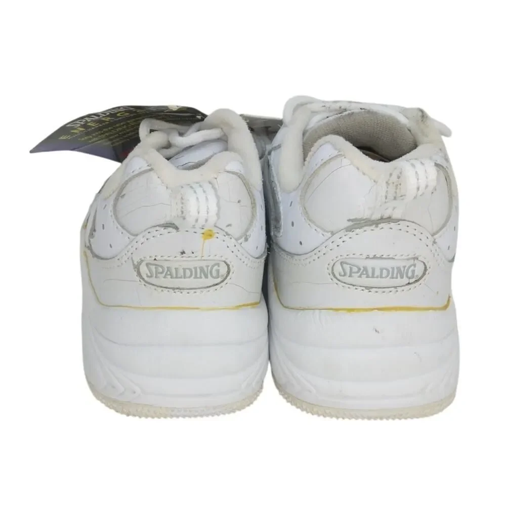 SPALDING Fitness Womens New White Leather Athletic Sneakers - Size: 7 1/2